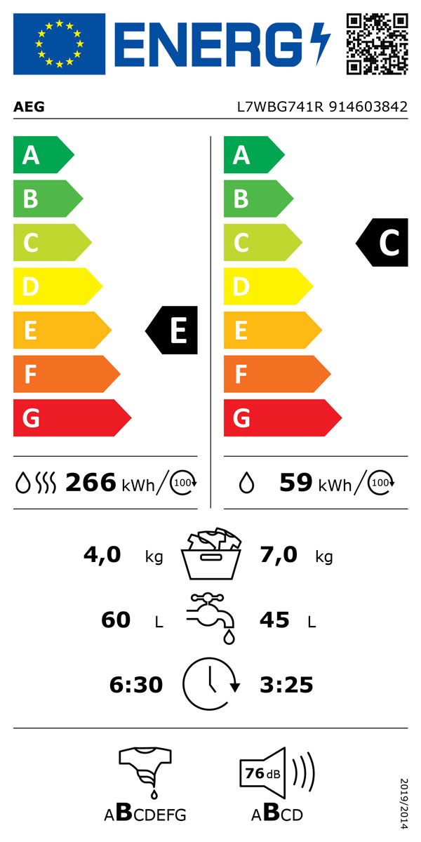 L7WBG741R EU NEW Energy label